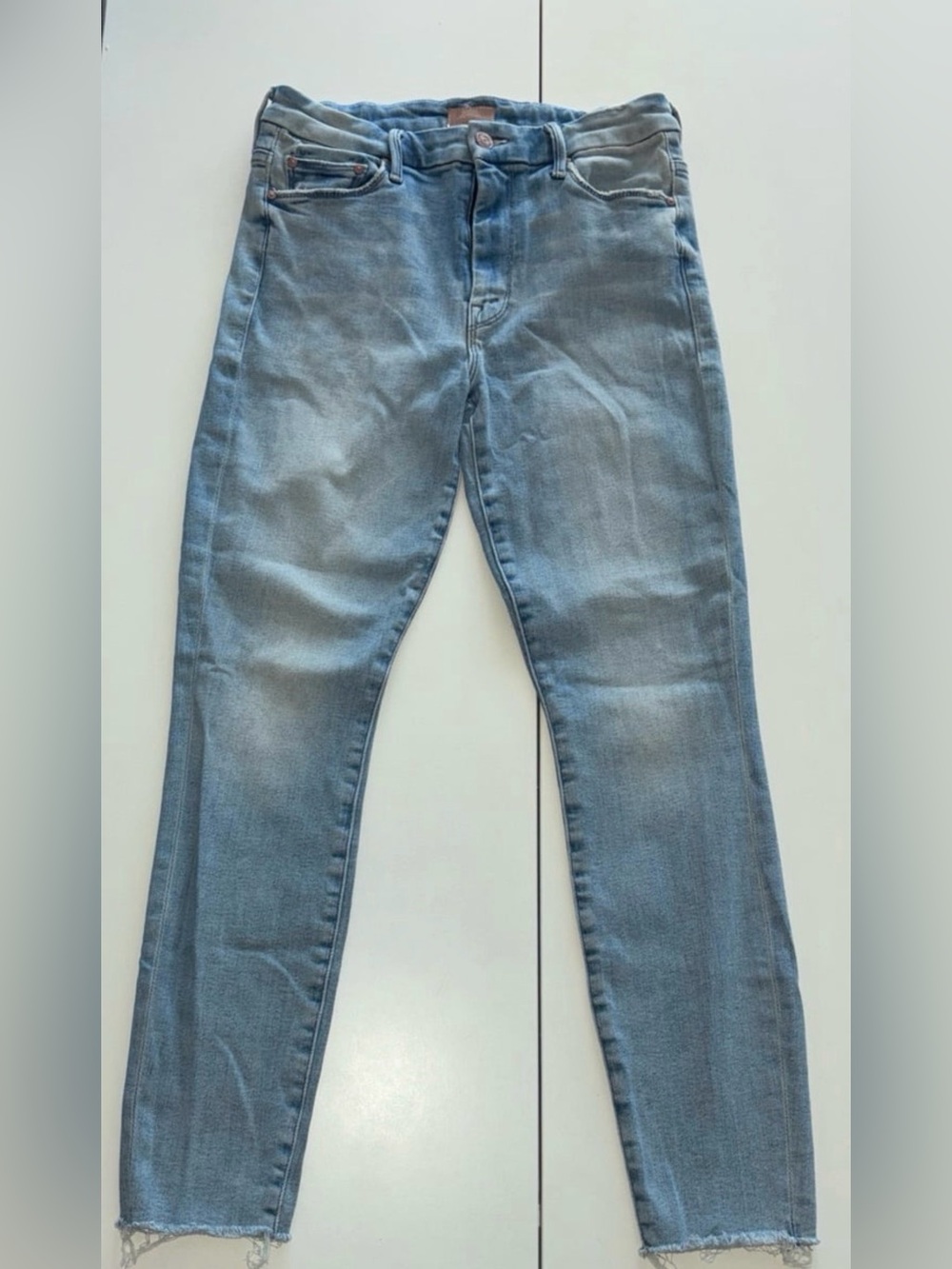 Mother Denim - High Waisted Looker Ankle Fray Jeans